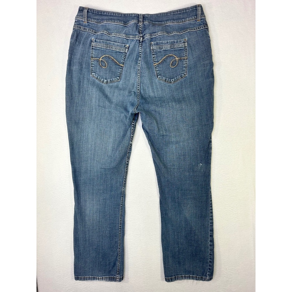 Riders by Lee Womens 18WM Medium Wash Straight Leg Jeans Blue Denim Stretch - Picture 6 of 9